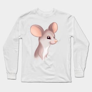 Cute Mouse Drawing Long Sleeve T-Shirt